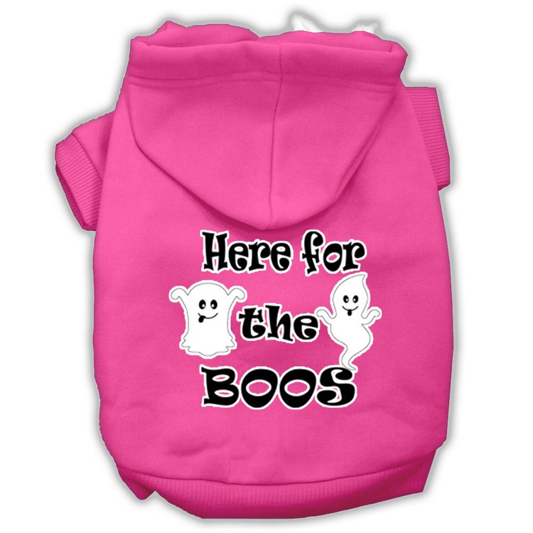 Here for the Boos Screenprint Dog Hoodie Bright Pink L